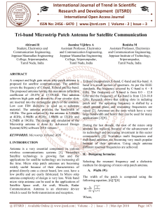 Tri band Microstrip Patch Antenna for Satellite Communication