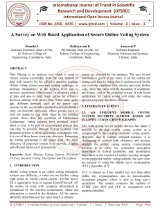 A Survey on Web Based Application of Secure Online Voting System