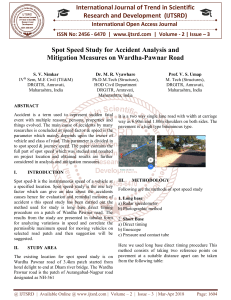 Spot Speed Study for Accident Analysis and Mitigation Measures on Wardha Pawnar Road