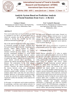 Analytic System Based on Prediction Analysis of Social Emotions from Users A Review