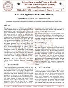 Real Time Application for Career Guidance