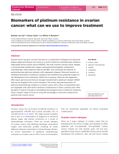 Biomarkers of platinum resistance in ovarian cancer