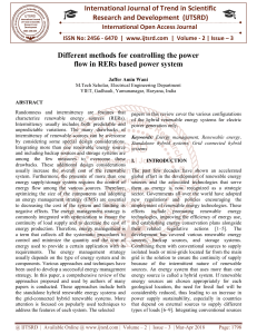 Different methods for controlling the power flow in RERs based power system