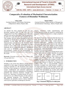 Comparative Evaluation of Mechanical Characterization Features of Dissimilar Weldments