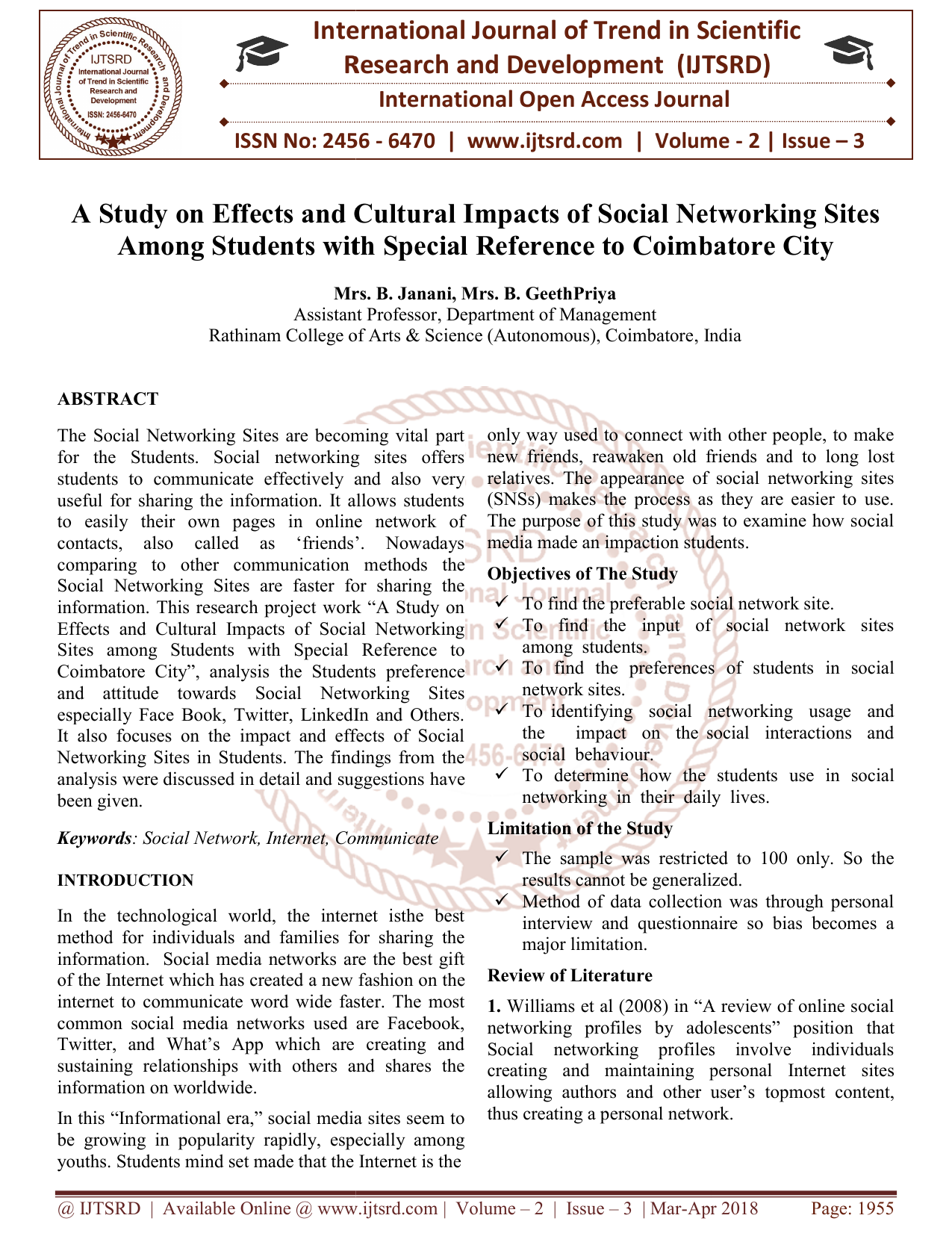 Social Networking Sites: An Introduction - Research Methodology