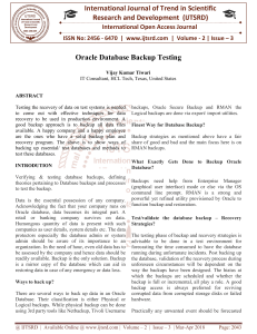 Oracle Database Backup Testing