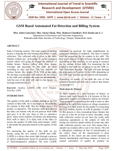 GSM Based Automated Fat Detection and Billing System