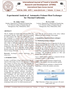 Experimental Analysis of Automotive Exhaust Heat Exchanger for Thermal Uniformity