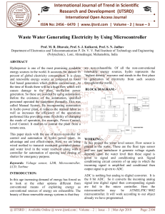 Waste Water Generating Electricity by Using Microcontroller