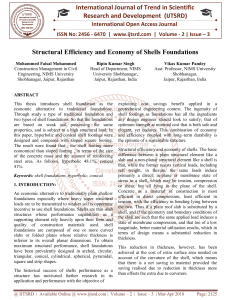 Structural Efficiency and Economy of Shells Foundations