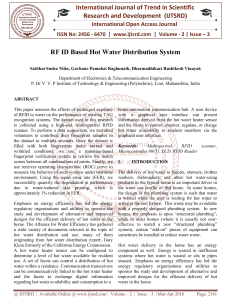 RF ID Based Hot Water Distribution System