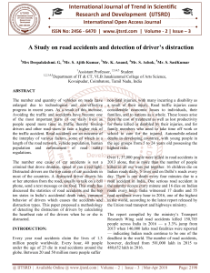 A Study on road accidents and detection of driver's distraction