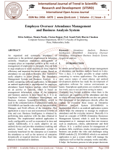 Employee Overseer Attendance Management and Business Analysis System