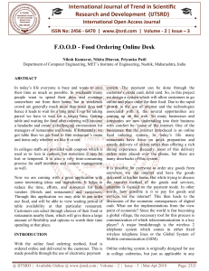 F.O.O.D Food Ordering Online Desk