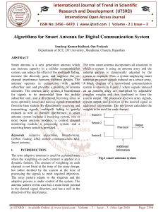 Algorithms for Smart Antenna for Digital Communication System