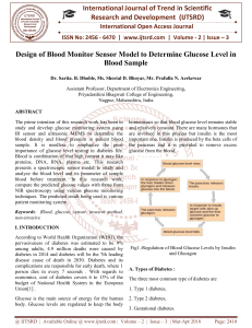 Design of Blood Monitor Sensor Model to Determine Glucose Level in Blood Sample