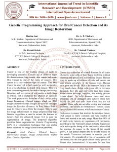 Genetic Programming Approach for Oral Cancer Detection and its Image Restoration