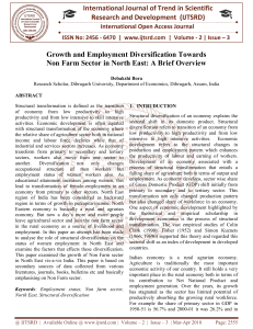 Growth and Employment Diversification Towards Non Farm Sector in North East A Brief Overview