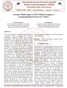 A Secure Multi Agent VANET Model to Improve Communication Services in VANET