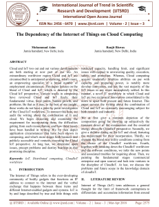 The Dependency of the Internet of Things on Cloud Computing