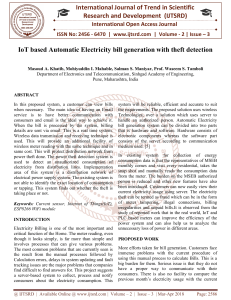 IoT based Automatic Electricity bill generation with theft detection