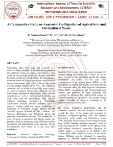 A Comparative Study on Anaerobic Co Digestion of Agricultural and Horticultural Waste