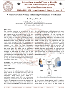A Framework for Privacy Enhancing Personalized Web Search