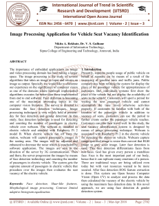 Image Processing Application for Vehicle Seat Vacancy Identification