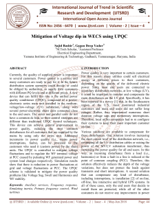 Mitigation of Voltage dip in WECS using UPQC