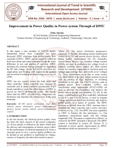Improvement in Power Quality in Power system Through of DPFC