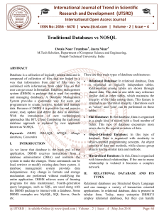 Traditional Databases vs NOSQL