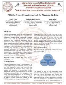 NOSQL A Very Dynamic Approach for Managing Big Data