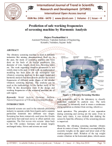 Prediction of safe working frequencies of screening machine by Harmonic Analysis