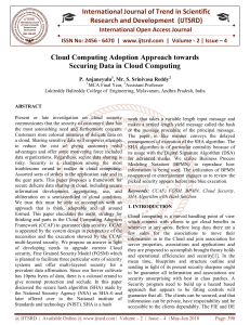 Cloud Computing Adoption Approach towards Securing Data in Cloud Computing