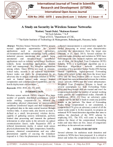 A Study on Security in Wireless Sensor Networks