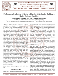 Performance Evaluation of Radon Mitigating Materials for Building a Radon Resistant Dwelling