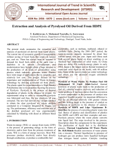 Extraction and Analysis of Pyrolysed Oil Derived From HDPE