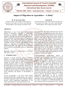 Impact of Migration on Agriculture - A Study®