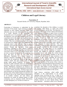 Children and Legal Literacy