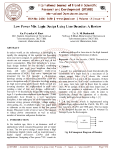Low Power Mix Logic Design Using Line Decoder A Review