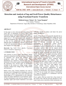 Detection and Analysis of Sag and Swell Power Quality Disturbances using Fractional Fourier Transform