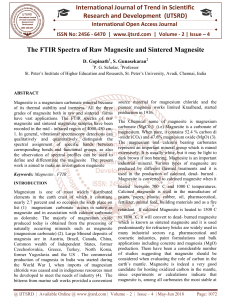 The FTIR Spectra of Raw Magnesite and Sintered Magnesite