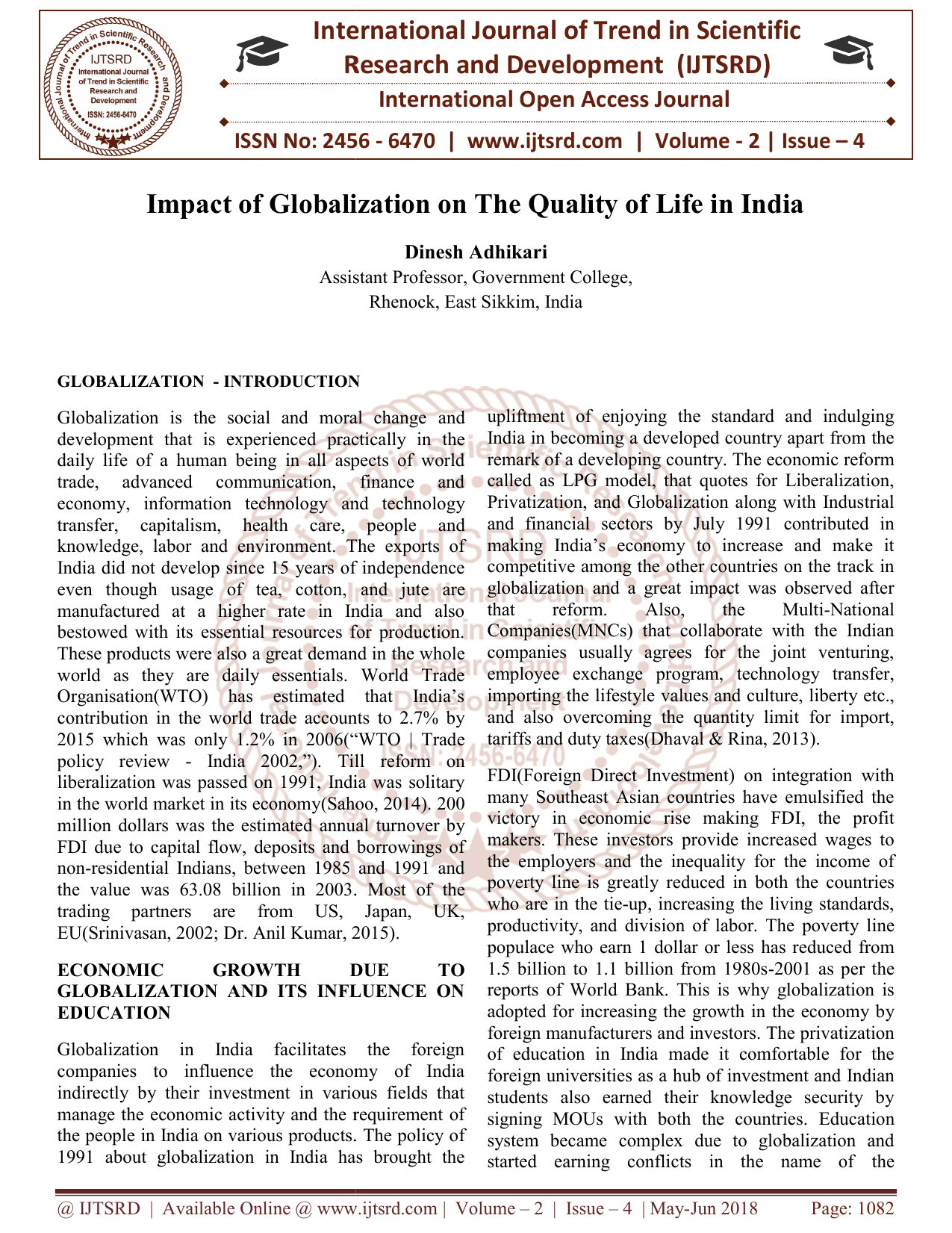 impacts of globalization in india