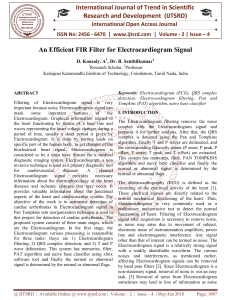 An Efficient FIR Filter for Electrocardiogram Signal