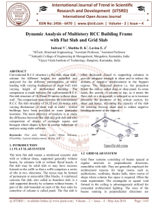 Dynamic Analysis of Multistory RCC Building Frame with Flat Slab and Grid Slab
