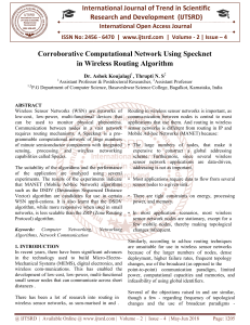 Corroborative Computational Network Using Specknet in Wireless Routing Algorithm
