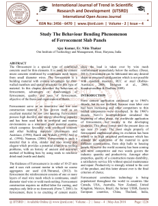 Study The Behaviour Bending Phenomenon of Ferrocement Slab Panels