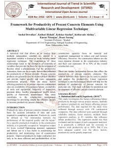 Framework for Productivity of Precast Concrete Elements Using Multivariable Linear Regression Technique