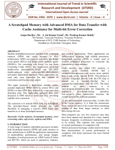 A Scratchpad Memory with Advanced DMA for Data Transfer with Cache Assistance for Multi bit Error Correction