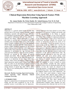 Clinical Depression Detection Using Speech Feature With Machine Learning Approach